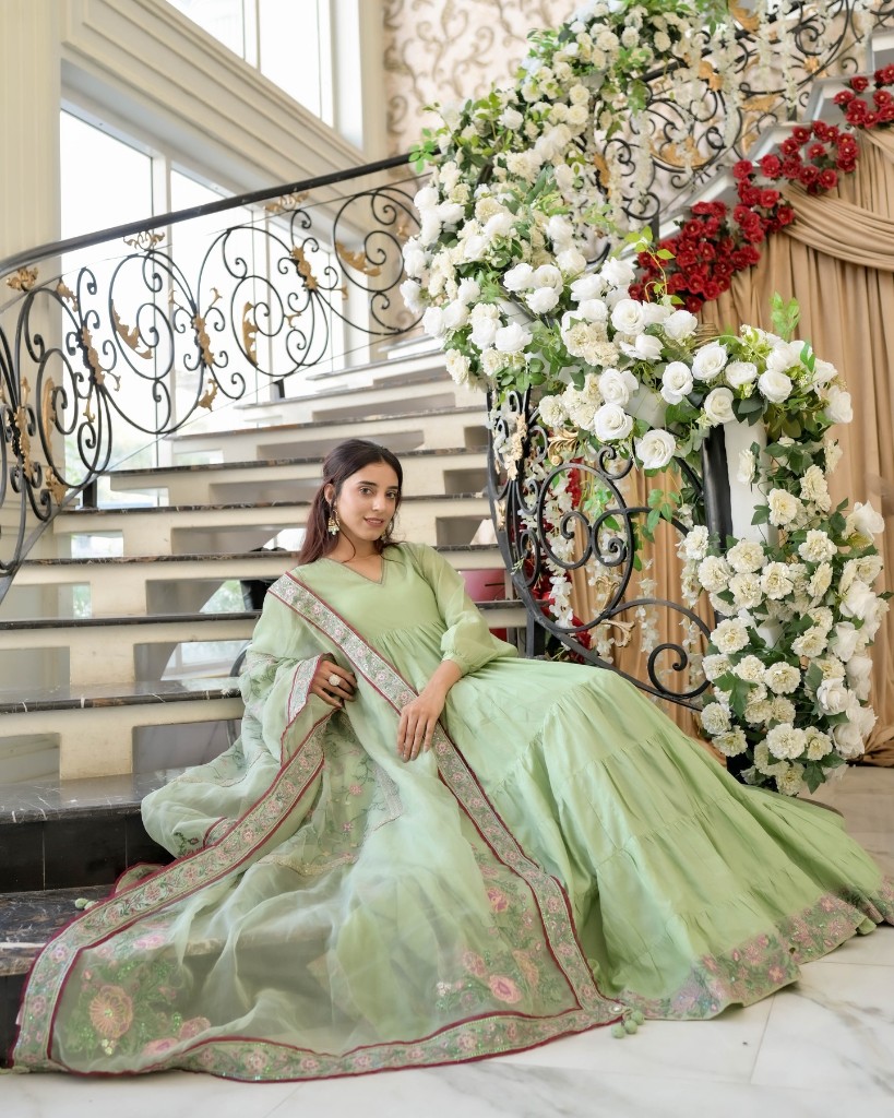 Bridal editorial on staircase